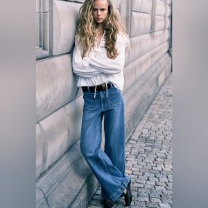 H&M Wide High Jeans - Denim Blue